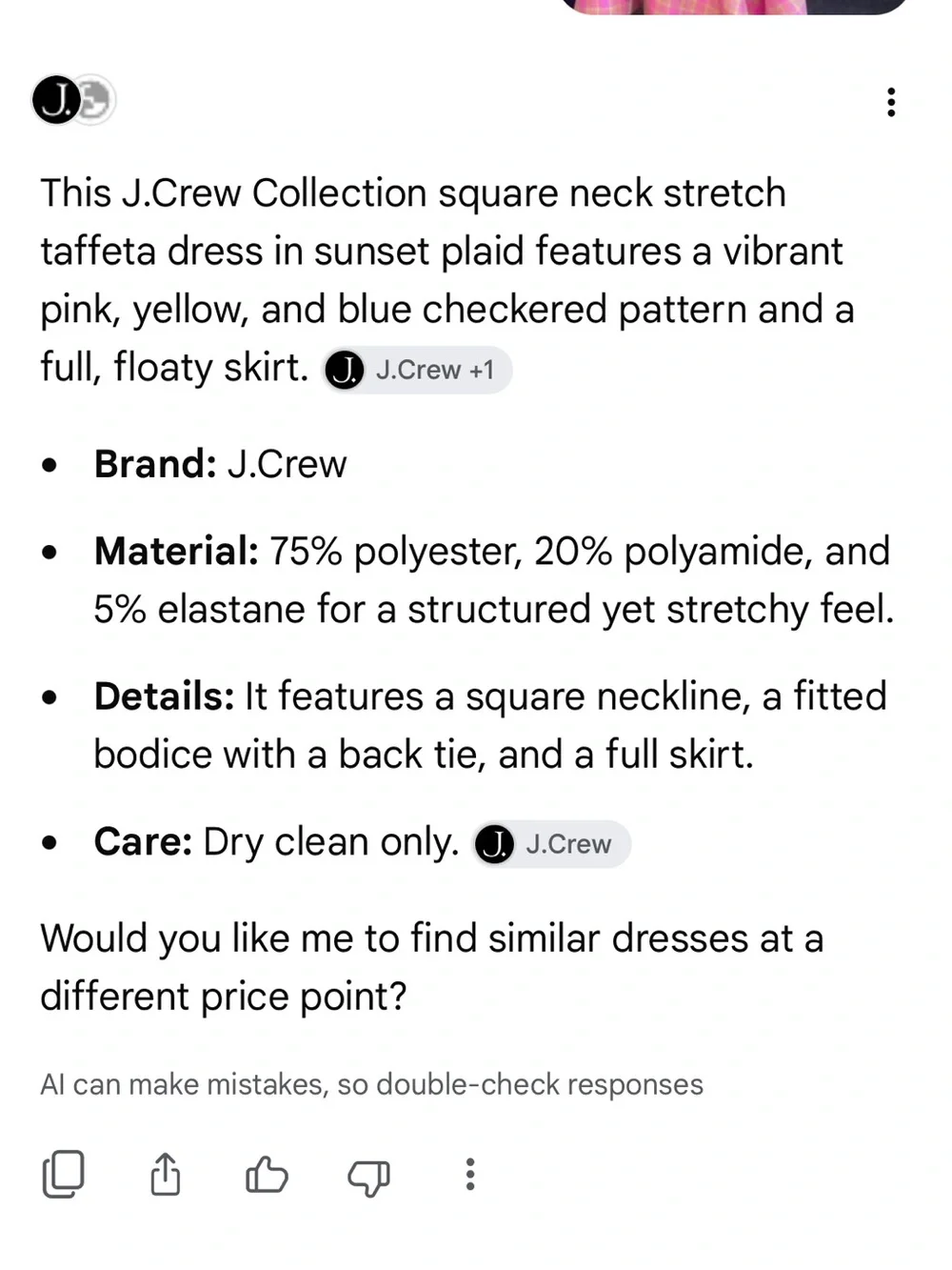 J. Crew Collection Squareneck Stretch Taffeta Dress Midi